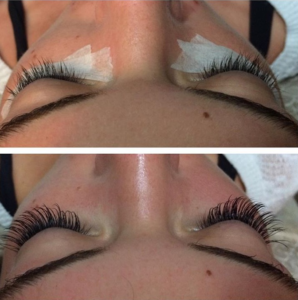 My lashes before and after, done by Julee Will at Elements of Style Salon in Barneveld, NY 