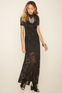 Mock Neck Lace Maxi Dress Forever 21, $27.90
