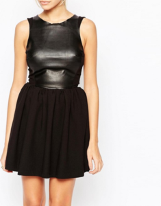 Hedonia Amy Skater Dress with Leather Look Top ASOS, $43.00